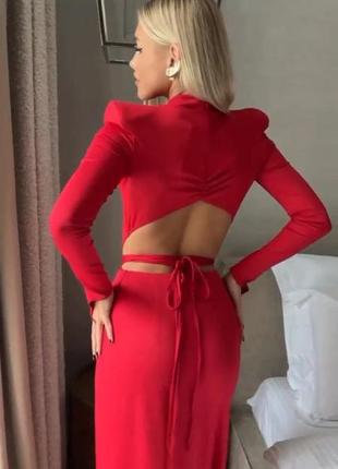 Костюм женский однотонный боди на длинный рукав юбка макси на запах качественный, стильный красный черный5 фото