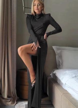 Костюм женский однотонный боди на длинный рукав юбка макси на запах качественный, стильный красный черный7 фото