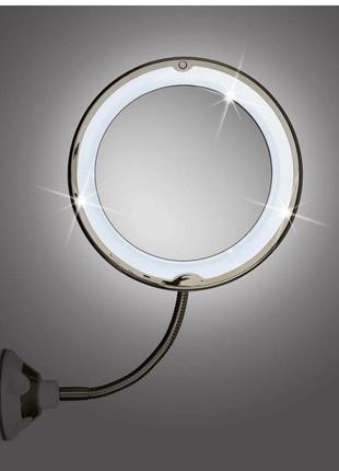 Увеличительное зеркало с подсветкой на присоске.7 фото