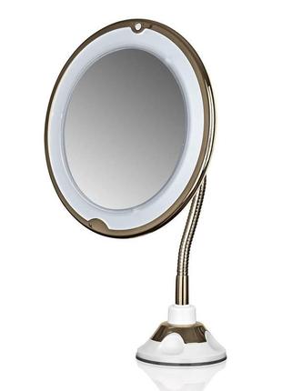 Увеличительное зеркало с подсветкой на присоске.8 фото