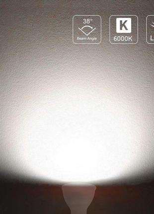 Світлодіодні лампи novpow gu10, 6 вт, 450 лм, холодний білий колір, 6000 к, трекова лампа-прожектор, 220-240 в4 фото
