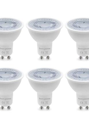 Світлодіодні лампи novpow gu10, 6 вт, 450 лм, холодний білий колір, 6000 к, трекова лампа-прожектор, 220-240 в1 фото