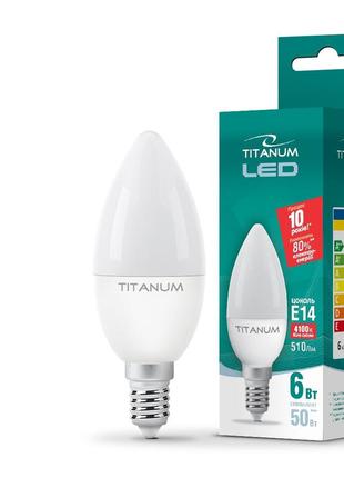 Led лампа titanum c37 6w e14 4100k