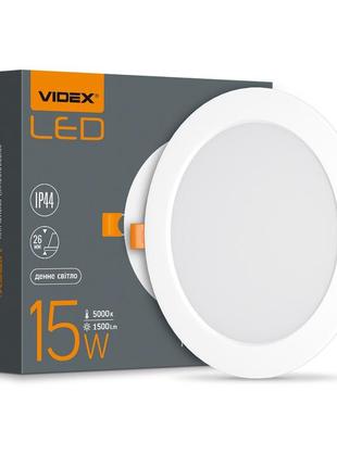 Led світильник back вбудовується круглий videx 15w 5000k