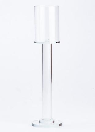 Свічник келих 30.5 (см) скляний високий прозорий дизайнерський