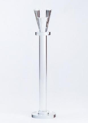 Свічник на ніжці скляний високий 28 (см) на одну свічку