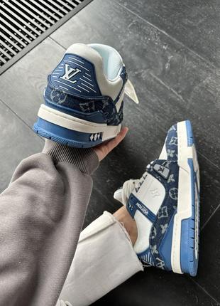 Louis vuitton trainer sneaker white / blue6 фото