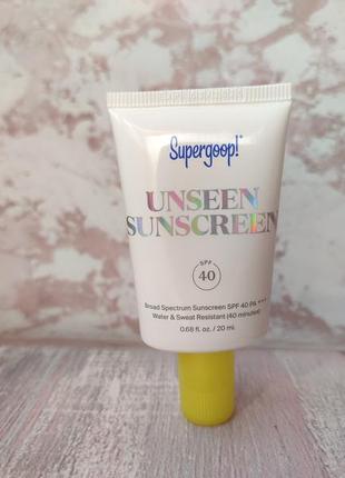 Сонцезахисний крем для обличчя supergoop unseen sunscreen spf 401 фото