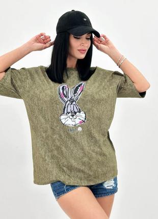Летняя женская футболка, кролик роджер💜-варенка!!!2 фото
