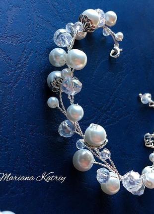 Колье для невесты, свадебное колье, набор украшений для невесты