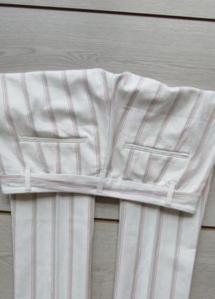 Укорочені завужені штани штани в смужку льон від tom tailor9 фото