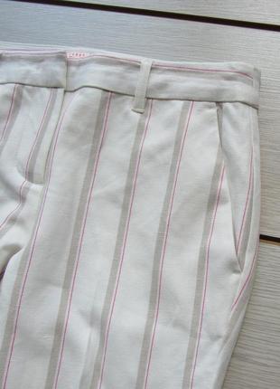 Укорочені завужені штани штани в смужку льон від tom tailor6 фото