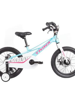 Детский велосипед 16" trinx seals 16d 2022 cyan-white-rosy-red (10700149)