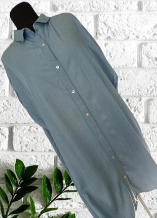 Сукня сорочка оверсайз  на гудзиках під джинс zara состав віскоза розмір l2 фото