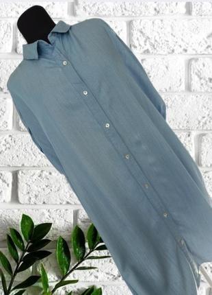 Платье оверсайз-рубашка на пуговицах под джинс zara состав вискоза размер l1 фото