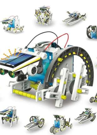 Развивающий конструктор для детей робот 13 в 1 с солнечной панелью и моторчиком solar robot kit6 фото