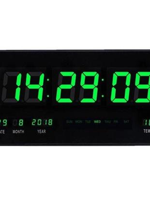 Настенные электронные часы led digital clock 4622 зеленая подсветка 46х22х5 см1 фото