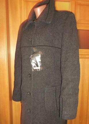 Пальто  поло драп темно серое удлиненное бирка распродажа р. 3xl - van gils2 фото