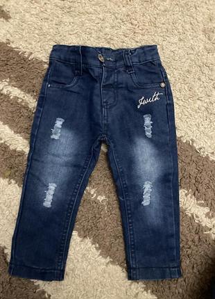Тепльі джинси на 9-12м1 фото