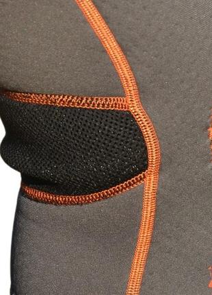 Наколінник madmax mfa-297 knee support with patella stabilizer dark grey/orange l2 фото