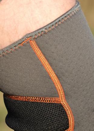 Наколінник madmax mfa-297 knee support with patella stabilizer dark grey/orange l5 фото