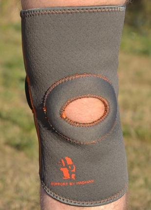 Наколінник madmax mfa-297 knee support with patella stabilizer dark grey/orange l6 фото