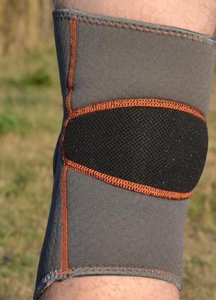 Наколінник madmax mfa-297 knee support with patella stabilizer dark grey/orange l10 фото