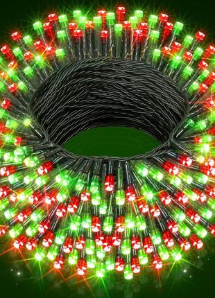 Червоні та зелені різдвяні вогні,400 лід ollny christmas lights outdoor indoor decor,
