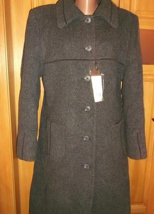 Пальто  поло драп темно серое удлиненное бирка распродажа р. 3xl - van gils