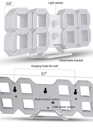 Современный 3d-светодиодный цифровой настольный будильник2 фото