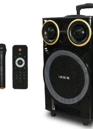 Bluetooth колонка zxx-9191, аккумуляторная, акустическая система с пультом управления, 2-мя радиомикрофонами