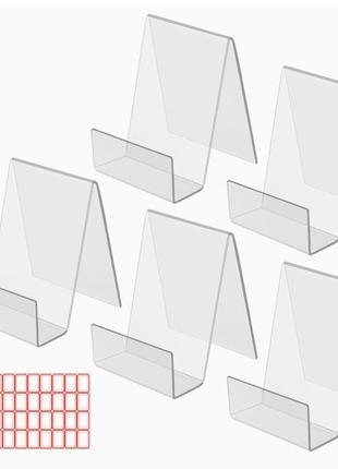 Cinveed 5pcs прозрачные акриловые книжные подставки, прозрачная книжная витрина