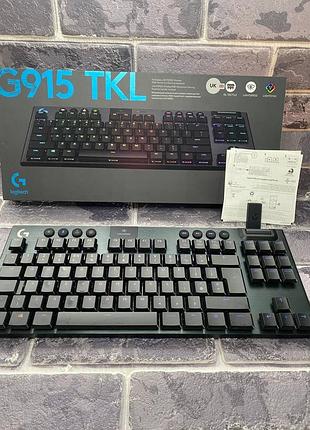 Клавиатура logitech g915 tkl б/у lightspeed wireless rgb mechanical white (920-009664)