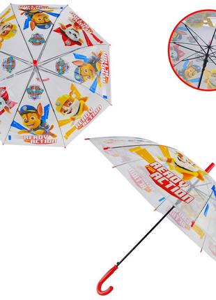 Зонт детский paw patrol pl82126  прозрачный, метал спицы, длина 66 см, диаметр купола 83см pl82126  ish