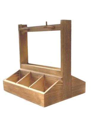 Neokave дерев'яний органайзер для чайних пакетиків і підсклянник для зберігання, двосторонній підсклянник