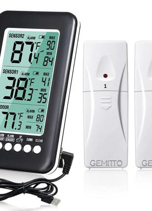 (модернізований) gemitto цифровий внутрішній внутрішній термометр, точні 3 показання рк-екран1 фото