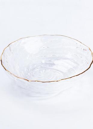 Блюдо сервировочное стеклянное прозрачное ø13 см тарелка стекло тарелки стеклянные прозрачные1 фото