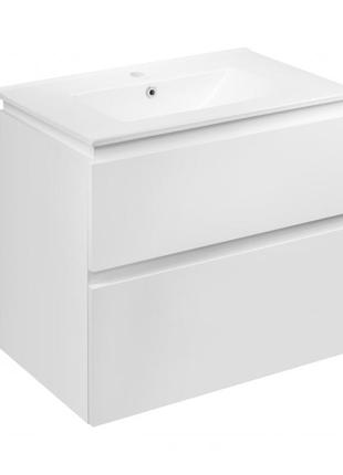 Комплект qtap albatross 710х725х460 white тумба підвісна + раковина урізна  qt0172tp700d3070cw