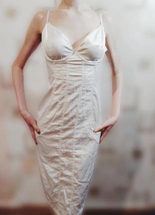Платье комбинация, вечернее атласное платье секси2 фото