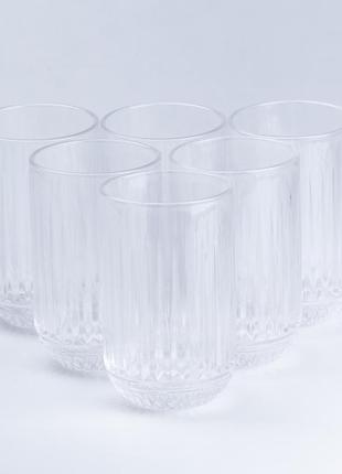 Набор прозрачных стаканов из толстого стекла 6 штук