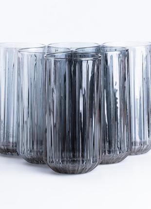 Стакан для воды и сока стеклянный прозрачный комплект 6 штук