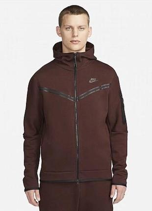 Кофта nike sportswear tech fleece brown. нова, оригінал. розмір л