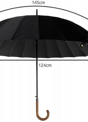 Автоматический зонт с чехлом malatec 24 спицы черный (польша)3 фото