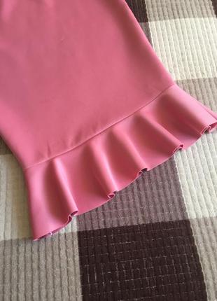 Нежная розовая юбочка с воланом4 фото