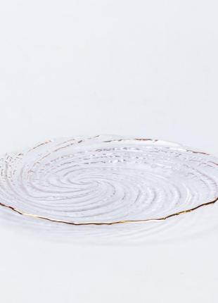 Блюдо сервировочное стеклянное прозрачное ø18 см тарелка стекло тарелки стеклянные прозрачные3 фото