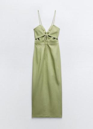 Сукня середньої довжини з льоном8 фото