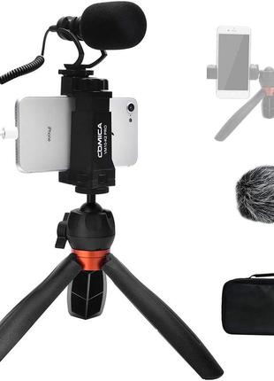 Comica smartphone vlogging kit, cvm-vm10-k2 pro shotgun microphone з тримачем телефона штатива