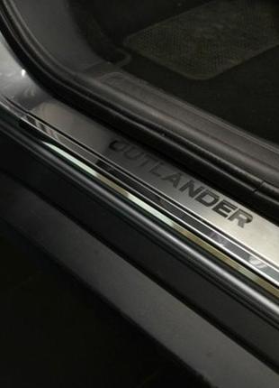 Накладки на пороги mitsubishi outlander iii/ iv 2013- /2015- premium nataniko