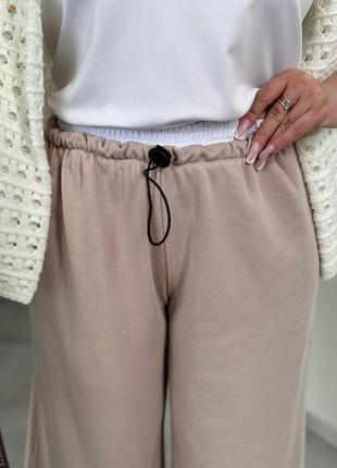 Новые бестселлеры- сами желанные брюки блогеров всего мира!!! брюки трикотаж с белым потайным поясом6 фото