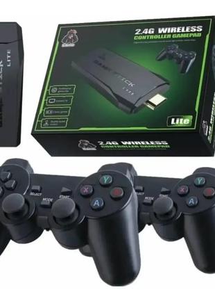 Компактная приставка игровая hdmi game stick lite m8 64 gb 4k ultra hd с беспроводными джойстиками 10000 игр